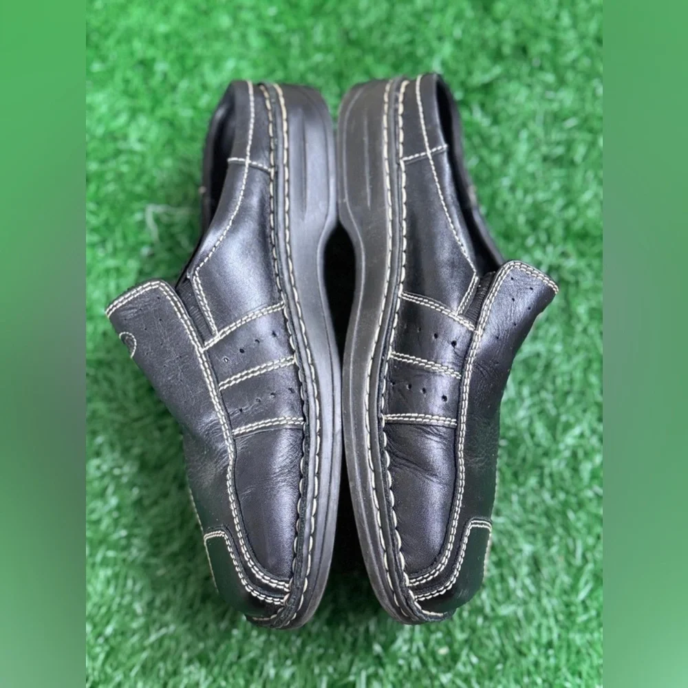 Josef Seibel Black‎ Leather Slip-On Loafers Size 38